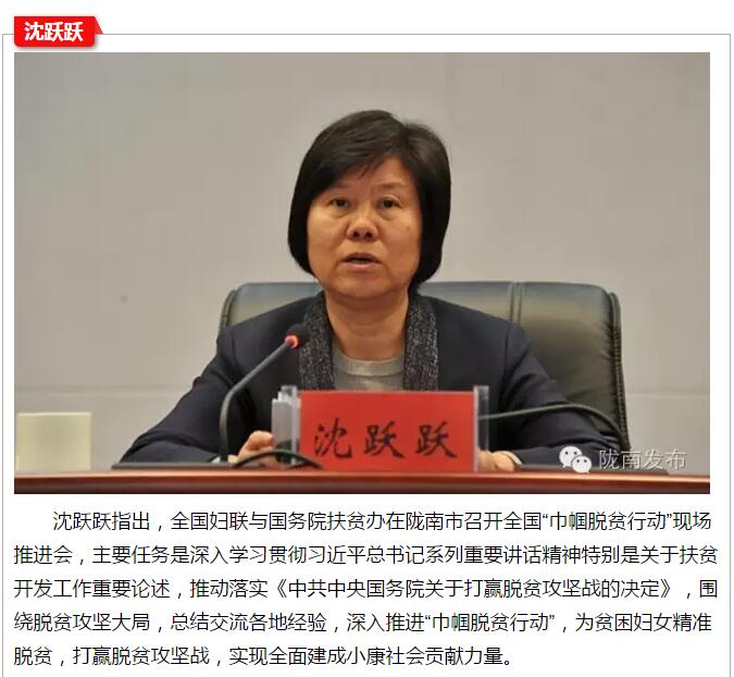 全國“巾幗脫貧行動”現(xiàn)場推進會繼續(xù)舉行，沈躍躍發(fā)表重要講話