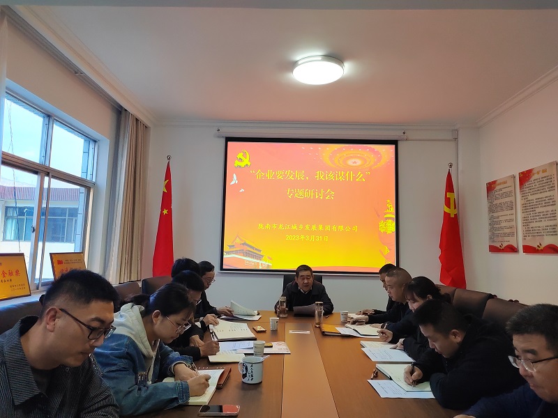【“三抓三促”行動(dòng)進(jìn)行時(shí)】市龍江城鄉(xiāng)集團(tuán)開展“隴南要發(fā)展，我該謀什么”——圍繞“加快集團(tuán)公司高質(zhì)量發(fā)展，我該謀什么”專題研討
